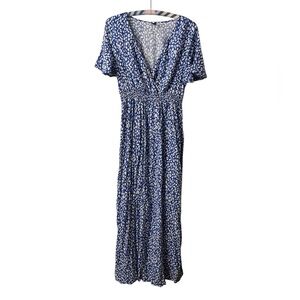 Blue & White Floral Maxi Dress Women’s Size XL